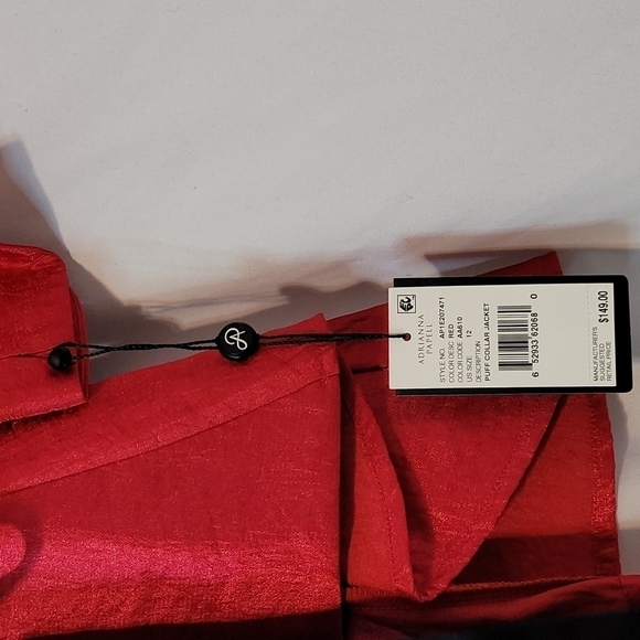 Adrianna Papell Red Puff Collar Jacket - Picture 5 of 12